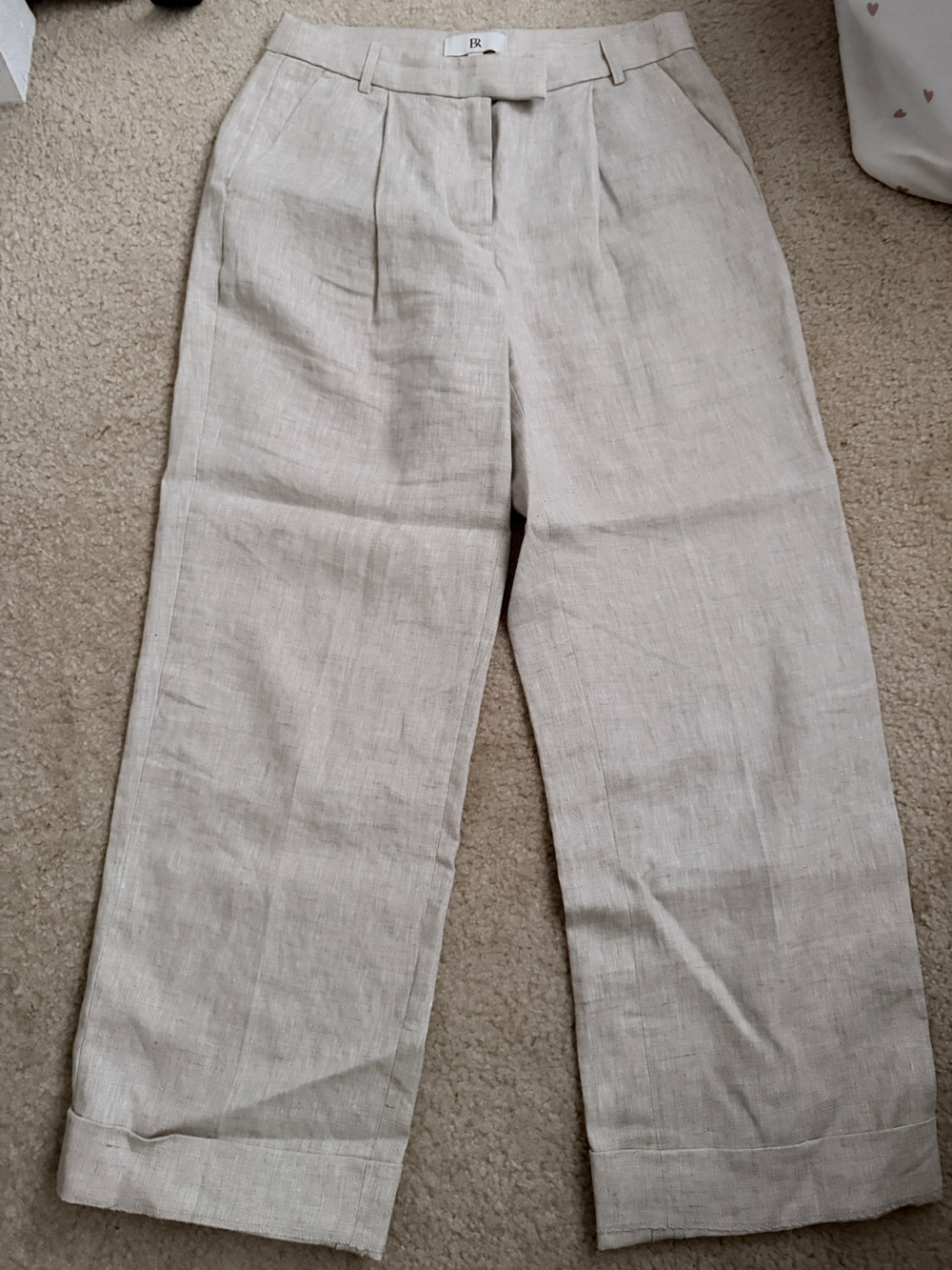 Banana Republic Light Cream Linen-Blend Chinos Pants